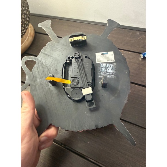 Allen Designs Studio Red Yarn Ball Knitting Wall Clock Heart missing Pendulum - Picture 4 of 7